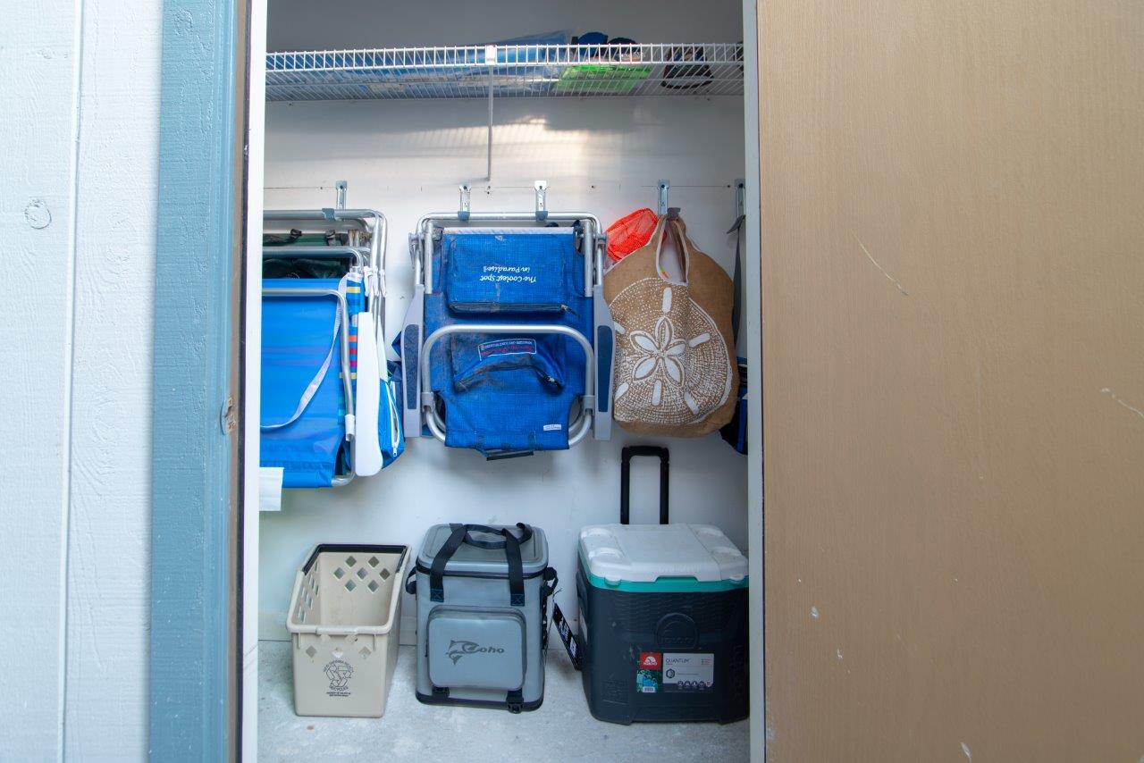 Beach closet with gear